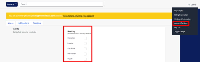 How do I block alert delivery